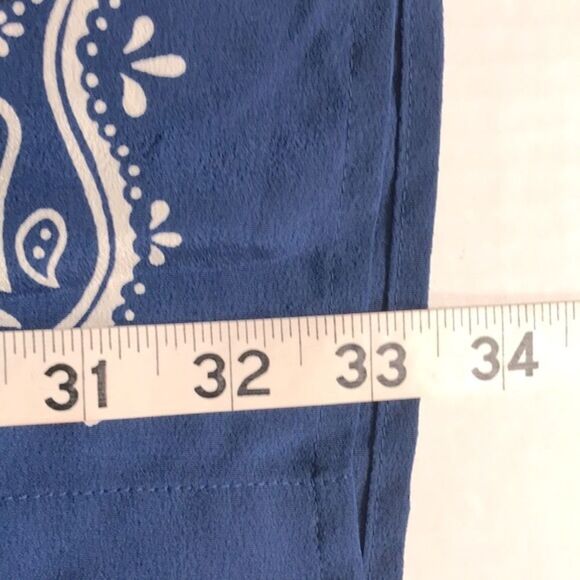 ELISABETH LIZ CLAIBORNE Blue Handkerchief Print Blouse Size 3X Bandana Print Top - Picture 7 of 8
